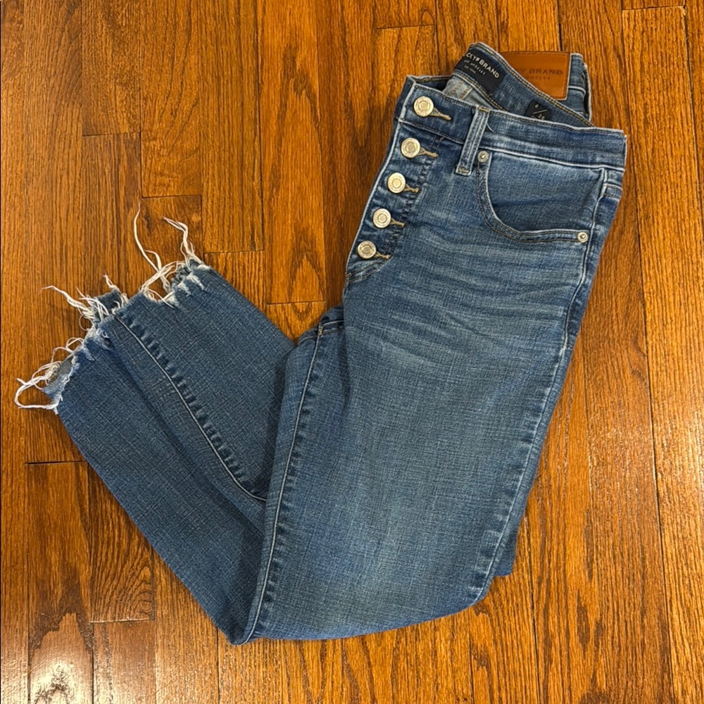 Lucky Brand Blue High-Rise Button-Fly Jeans
